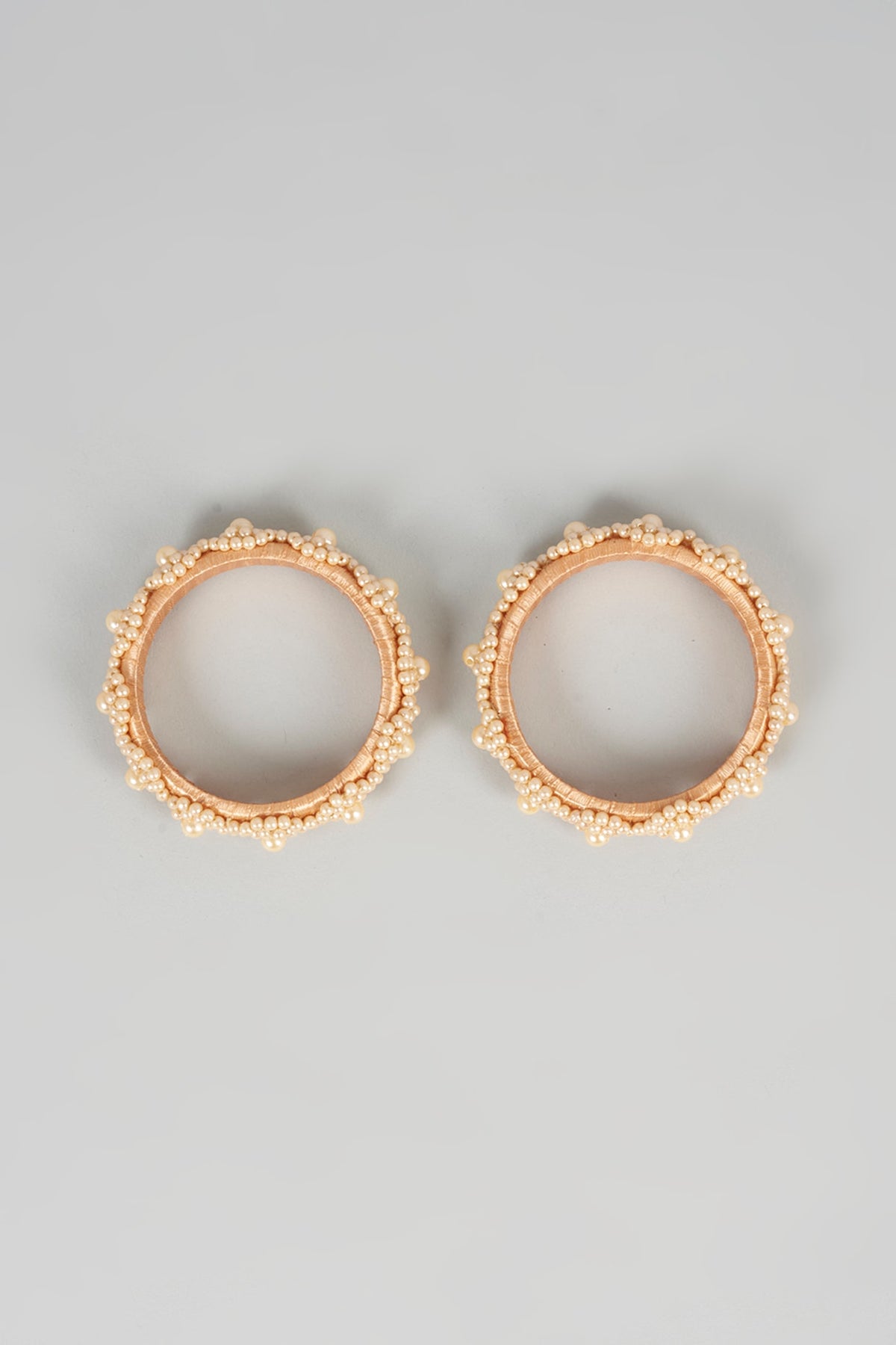 Beige Pearl Bangles (Set of 2) For Girls