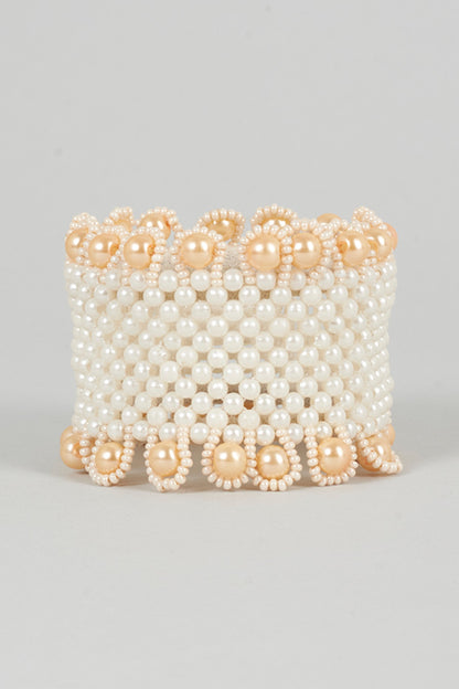 Off-White Beaded Bangle For Girls