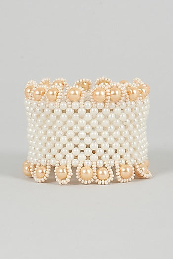 Off-White Beaded Bangle For Girls