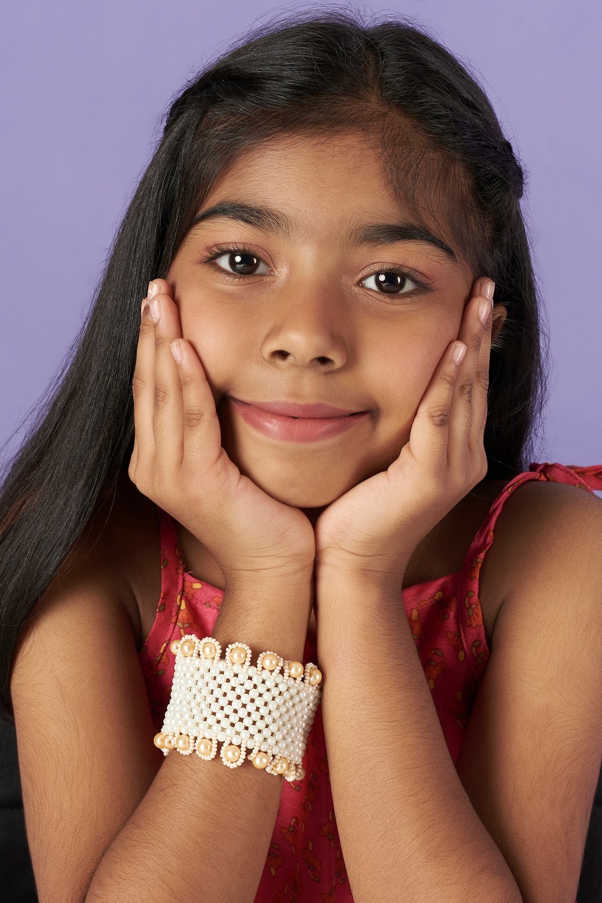 Off-White Beaded Bangle For Girls
