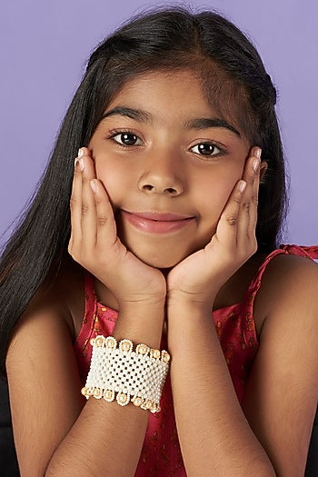 Off-White Beaded Bangle For Girls