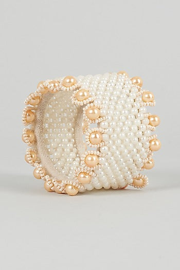 Off-White Beaded Bangle For Girls