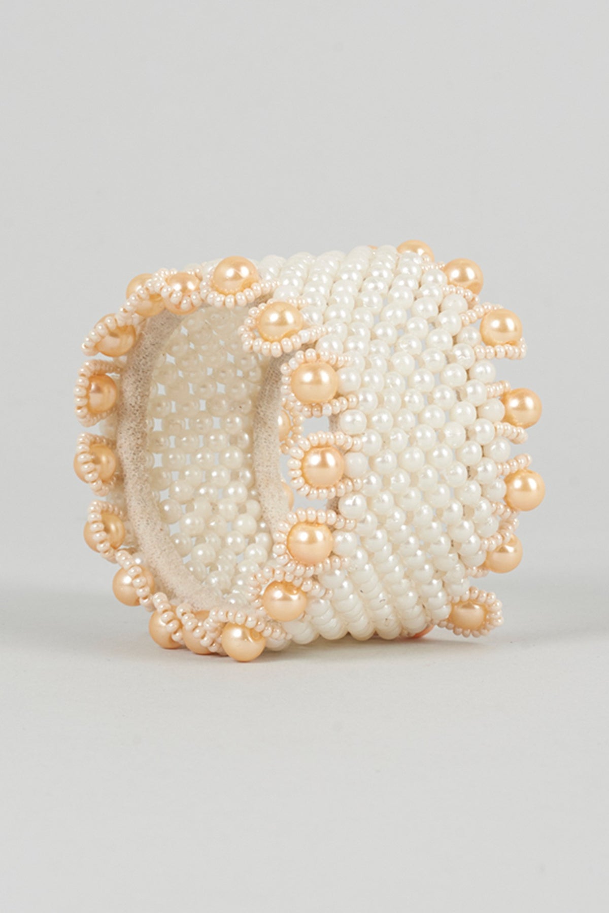 Off-White Beaded Bangle For Girls