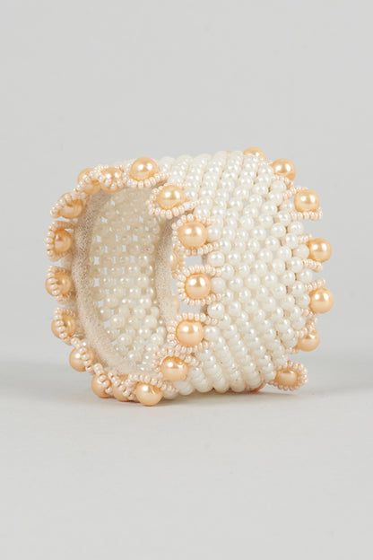 Off-White Beaded Bangle For Girls