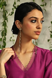 Gold Finish Ghunghroos Handcrafted Dangler Earrings