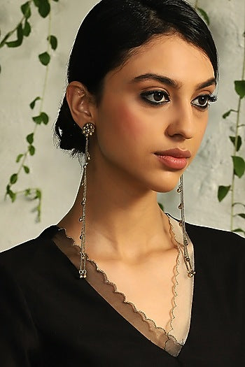 Gold Finish Ghunghroos Handcrafted Dangler Earrings