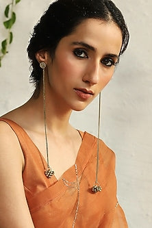 Gold Finish Kashmiri Style Dangler Earrings