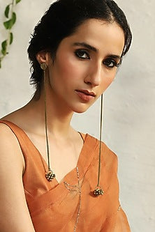 Gold Finish Kashmiri Style Dangler Earrings