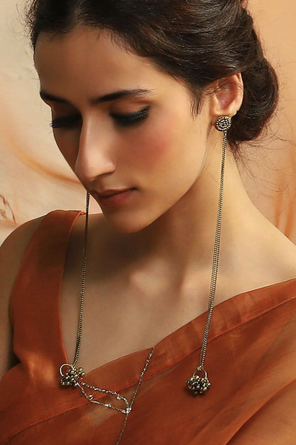 Gold Finish Kashmiri Style Dangler Earrings
