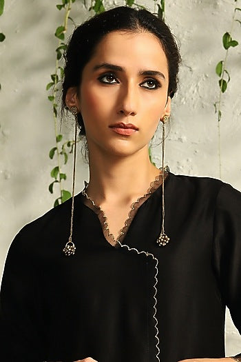 Gold Finish Kashmiri Style Dangler Earrings