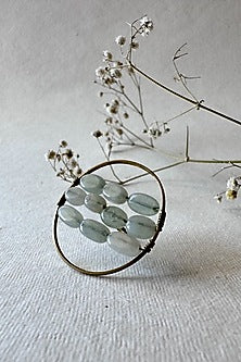 Gold Finish Beads & Synthetic Stones Ring