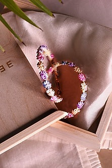Multi-Colored Hand Embroidered Hoop Earrings