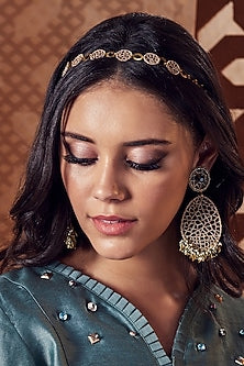 Gold Finish Embroidered Headband