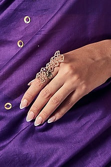 Gold Finish Embroidered Ring
