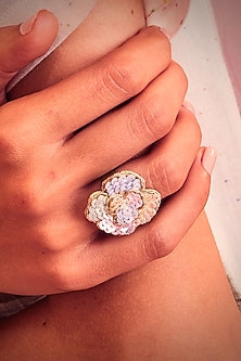 Multi-Colored Hand Embroidered Ring