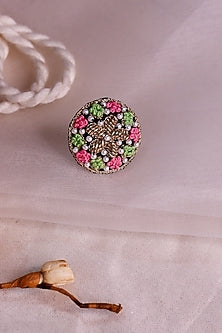 Multi-Colored Hand Embroidered Ring