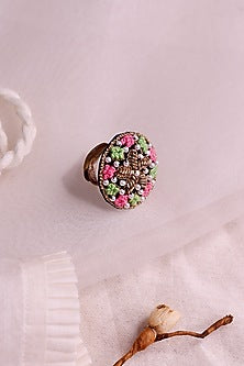 Multi-Colored Hand Embroidered Ring