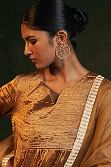Gold Finish Zari Dangler Earrings