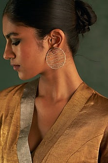 Gold Finish Zari Dangler Earrings