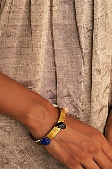 Gold Finish Glass Beaded Bracelet