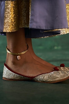 Gold Finish Beaded Anklet