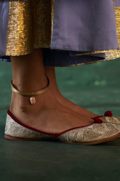 Gold Finish Beaded Anklet