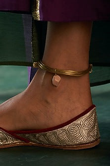 Gold Finish Beaded Anklet
