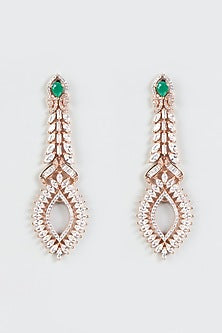 Rose Gold Finish Diamond Dangler Earrings