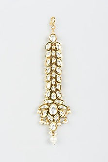 Gold Finish Kundan Polki Mangtikka