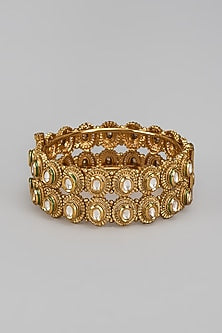 Gold Finish Kundan Polki Bangle