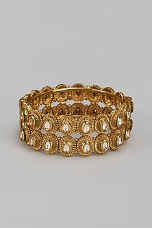 Gold Finish Kundan Polki Bangle
