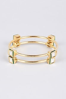 Gold Finish Bangles (Set of 2)