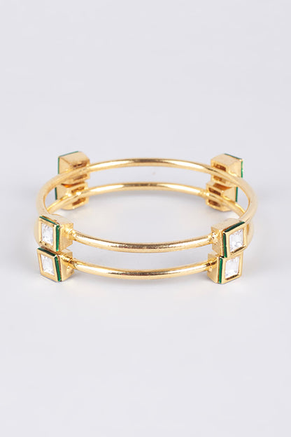 Gold Finish Bangles (Set of 2)