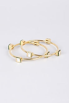 Gold Finish Bangles (Set of 2)