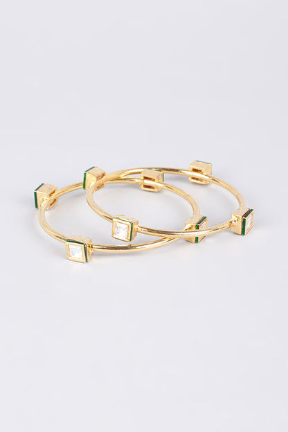 Gold Finish Bangles (Set of 2)