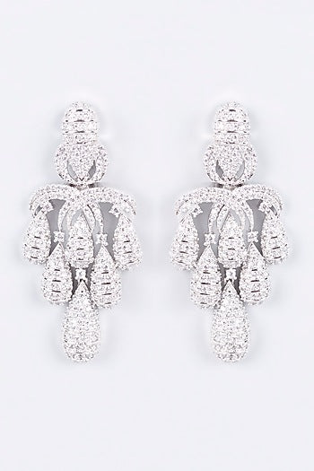 White Finish Dangler Earrings
