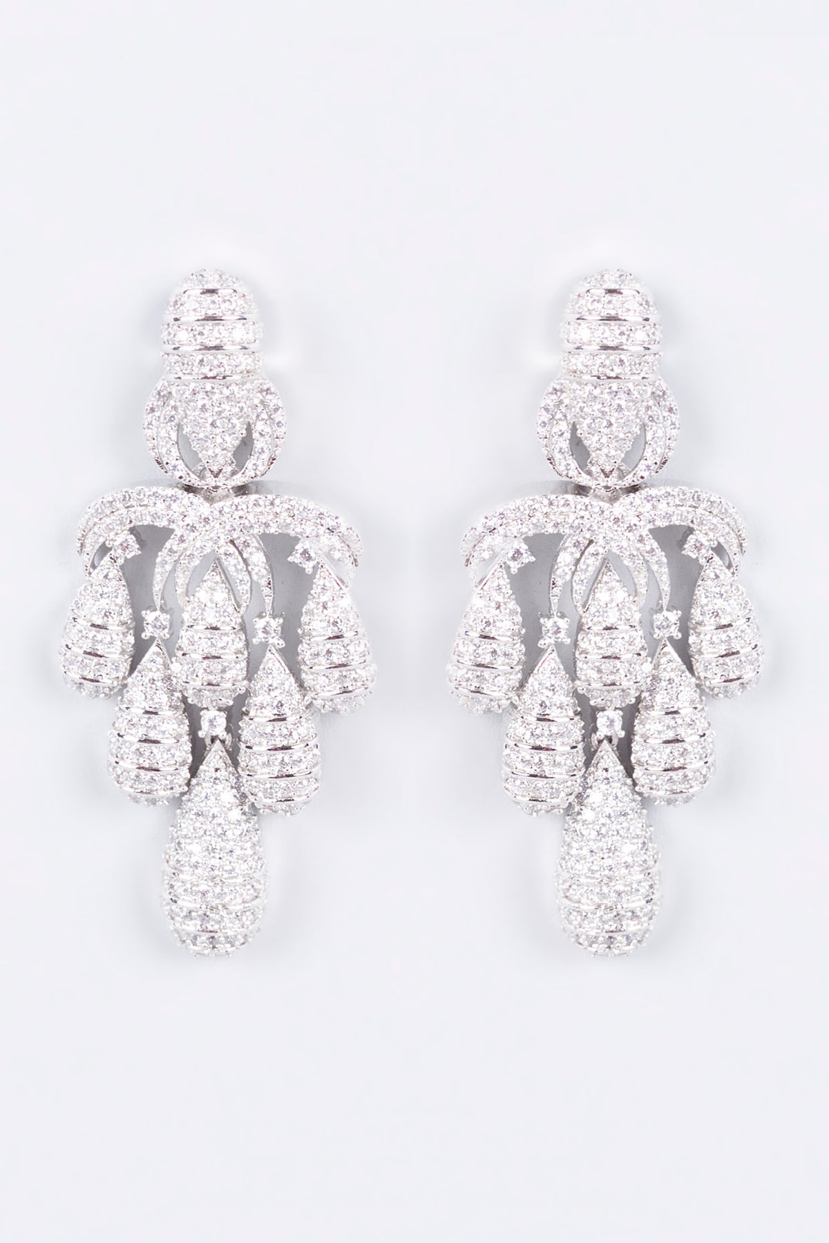 White Finish Dangler Earrings