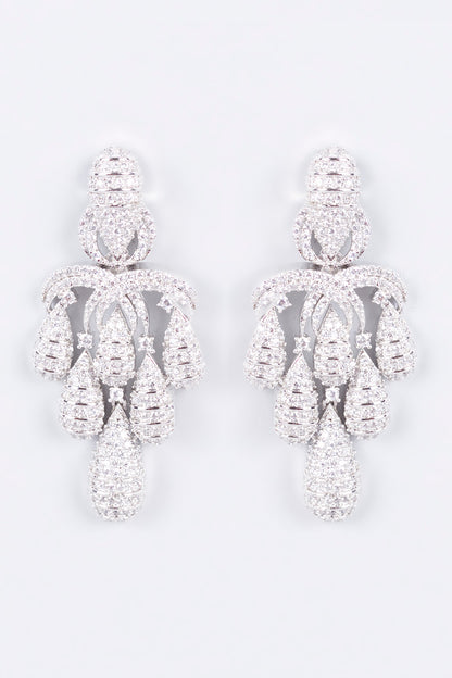 White Finish Dangler Earrings