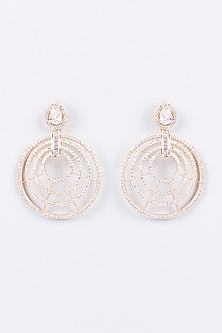 Rose Gold Finish American Diamond Earrings