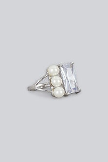 White Finish Diamond Ring