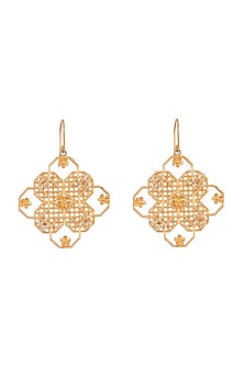 Gold Finish Drop Earrings