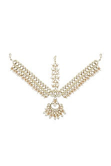 Gold Finish Kundan Polki Matha Patti