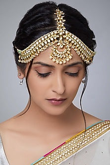 Gold Finish Kundan Polki Matha Patti