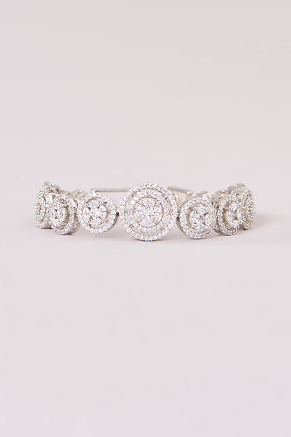 White Rhodium Finish American Diamond Tennis Bracelet