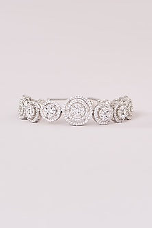 White Rhodium Finish American Diamond Tennis Bracelet