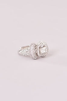 White Rhodium Finish American Diamond Ring