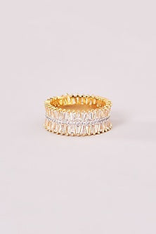 Two-Tone Finish American Diamond Ring