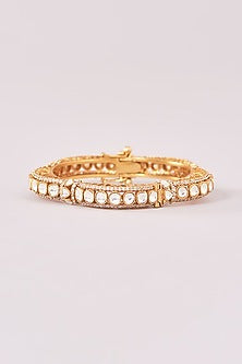 Gold Finish Kundan Polki Bangle