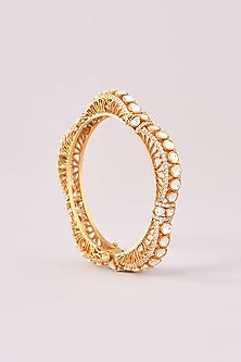 Gold Finish Kundan Polki Bangle