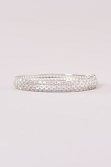 White Rhodium Finish American Diamond Bracelet